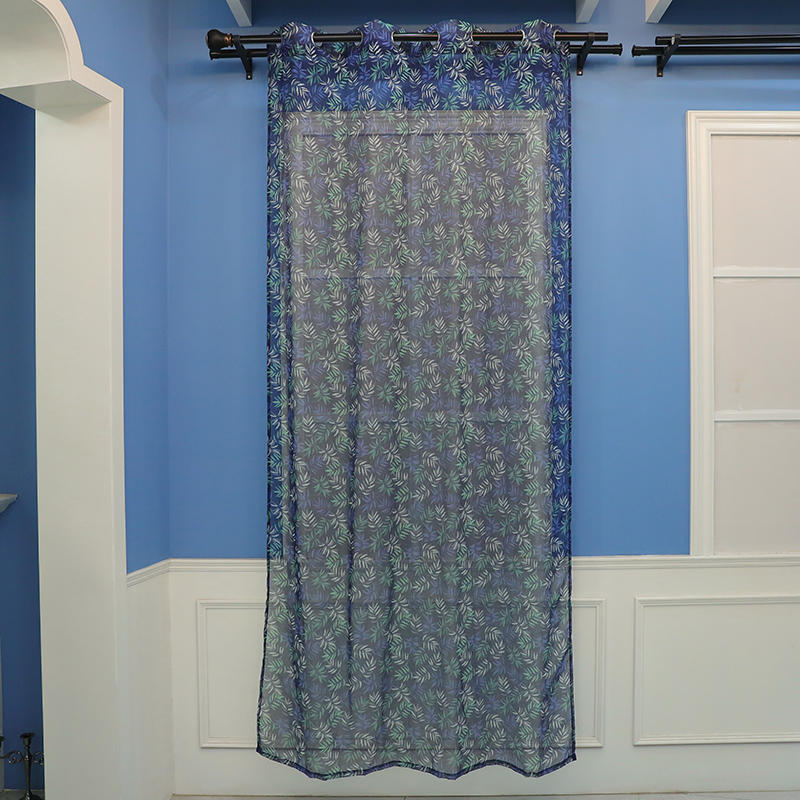 Rural flower pattern  printing  sheer curtain for home and office