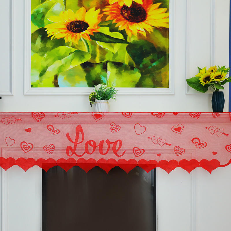 Valentine love fireplace cover for festival decoration