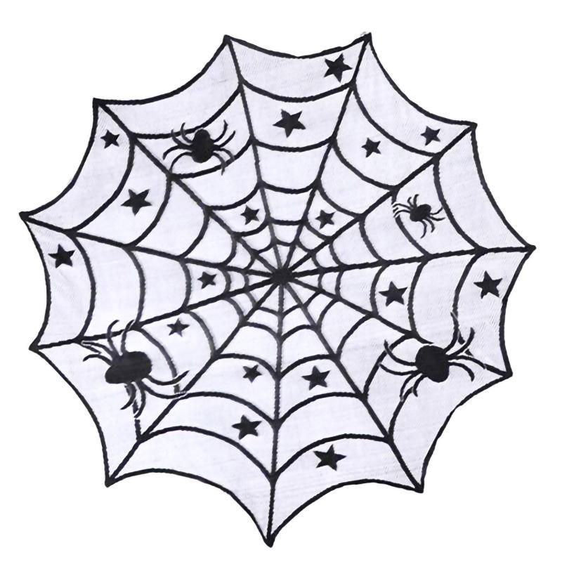Spider bat round tableclothfor halloween home decoration