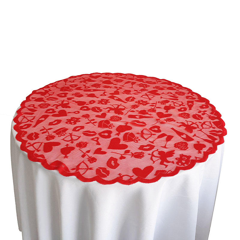 Valentine round tablecloth for festival decoration